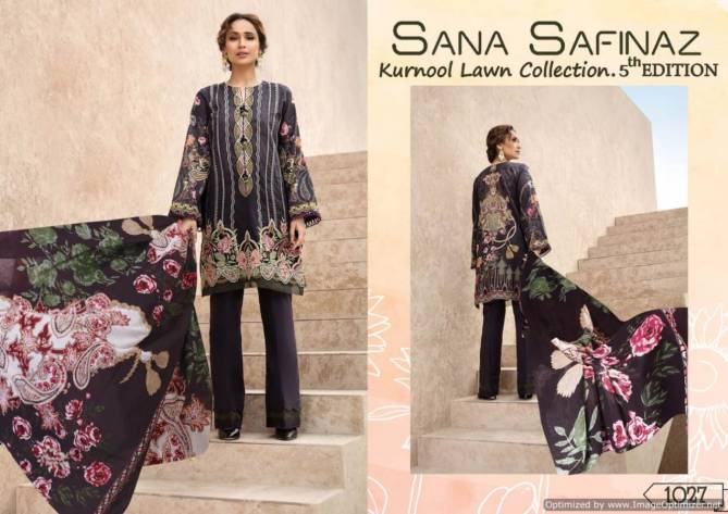 Sana Safinaz Kurnool 5th Edition Designer Pure Lawn Print With Pure Lawn Dupatta Dress Material Collection  