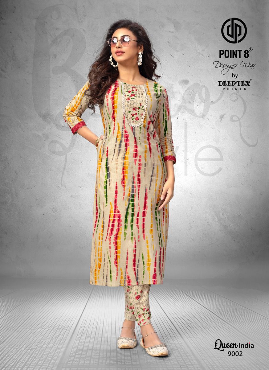 Queen India Vol 9 By Deeptex Cotton Printed Kurti With Bottom Exporters In India