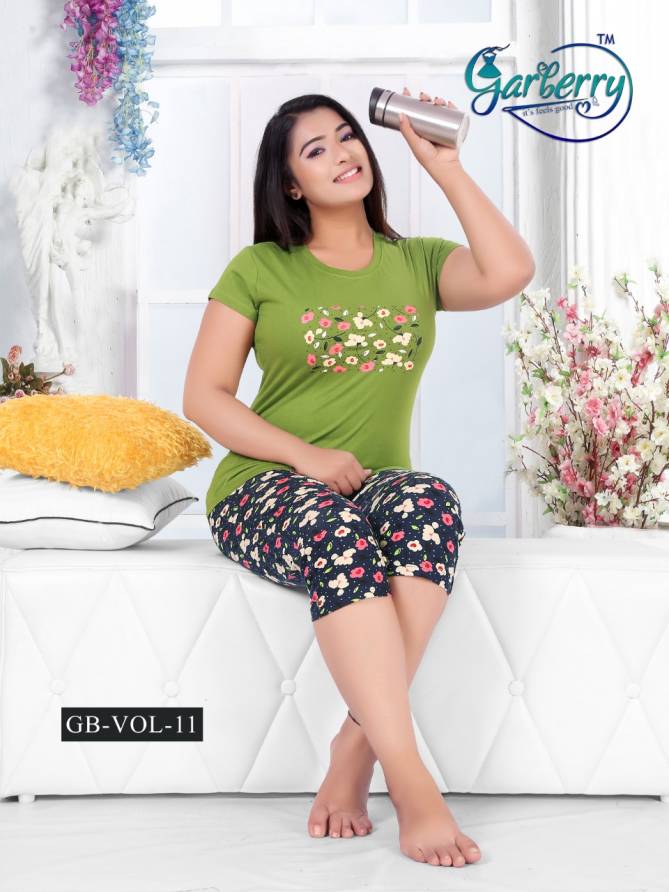 Garberry 11 Latest Exclusive Comfortable Hosiery With Super Fine Stitching Cotton Short Printed Nightsuits Collection

