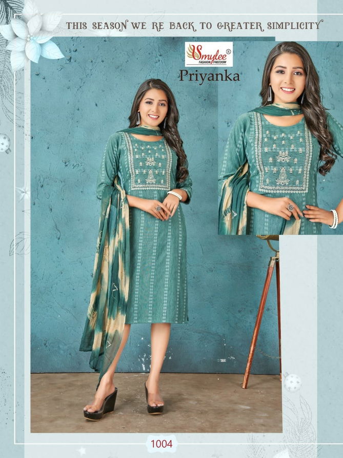 Priyanka Bombay lining Rayon Printed Kurti With Dupatta Catalog