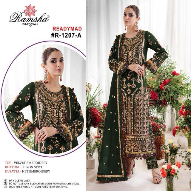 Ramsha R 1207 Nx Pakistani Velvet Readymade Suits Suppliers In India