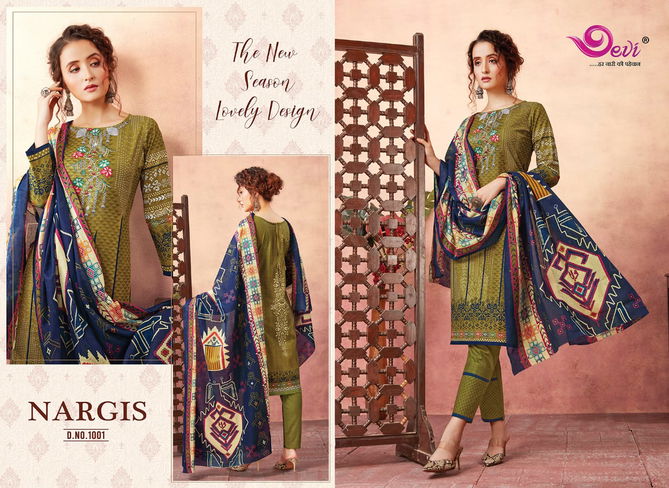 Devi Nargis Latest Casual Wear Pure Cotton Printed Dress Material Collection