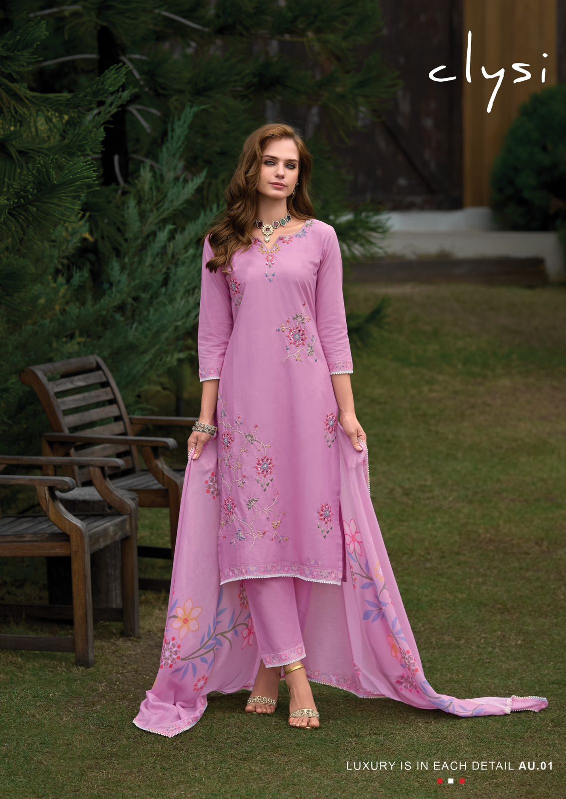 Aura By Clysi Cambric Cotton Kurti With Bottom Dupatta Exporters In India