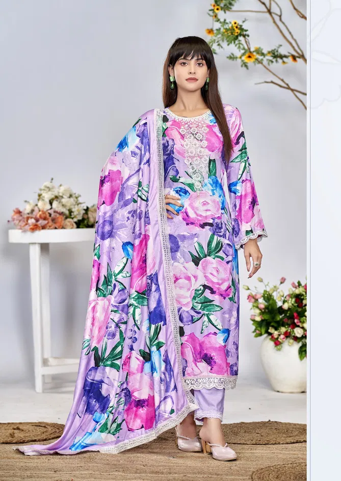 Kashmiri Garden By The Hermitage Shop Viscose Printed Dress Material Orders In India