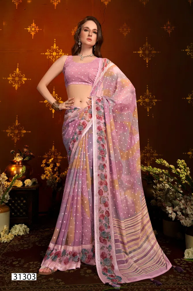 Kimora Vol 14 By Vallabhi Floral Printed Georgette Sarees Orders In India