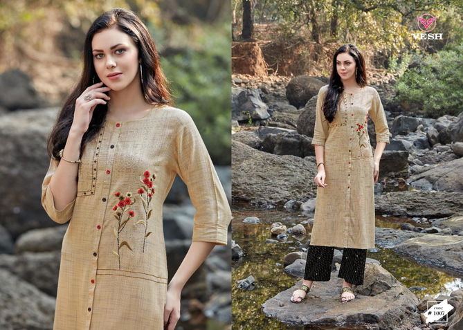 Vesh Saheli Latest Fancy Designer Casual Wear Rayon Worked  Kurtis With Bottom Collection
