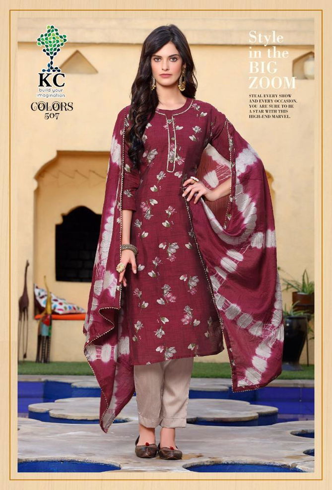 Kc Colors 5 Latest Fancy Designer Ethnic Wear Heavy softsilk printed top with heavy work Readymade Salwar Suit Collection