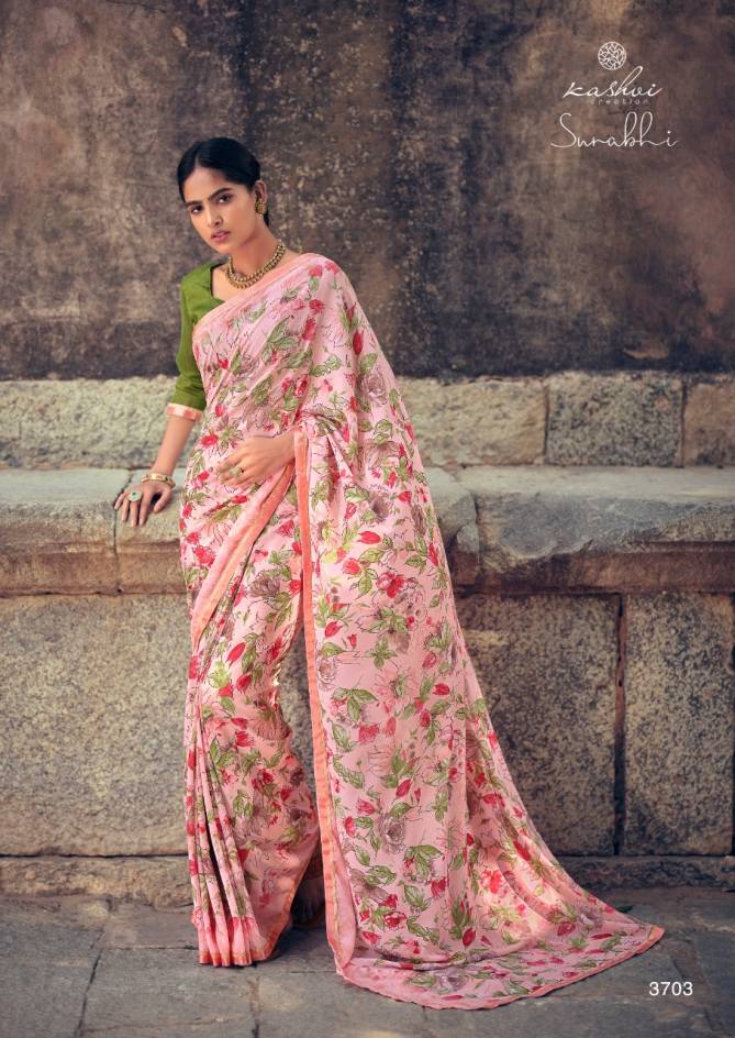 Kashvi Surabhi Latest Fancy Silk Regular Casual Wear Printed Georgette Sarees Collection
