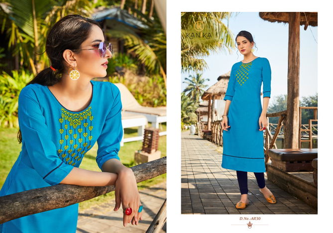 Kanika Anuroop Vol 4 Latest Designer Casual Wear Embroidery Work Ruby Silk Kurti Collection