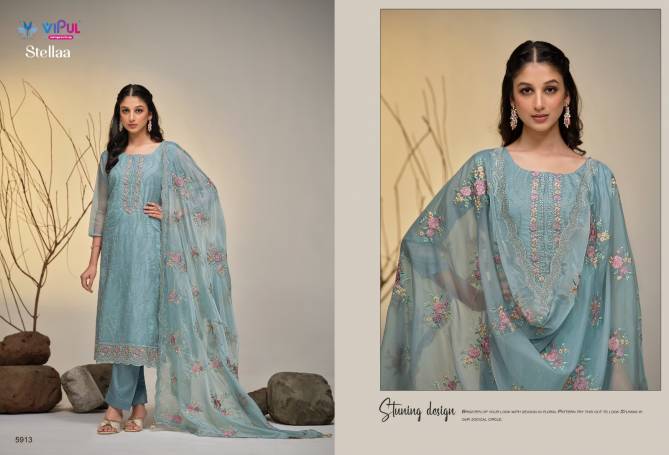 Stella By Vipul Soft Organza Embroidery Bulk Salwar Kameez Orders In India