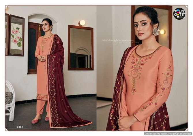 Four Dots Rivaaj Designer Modal Satin Embroidery Festive Wear Designer Salwar Kameez Collection
