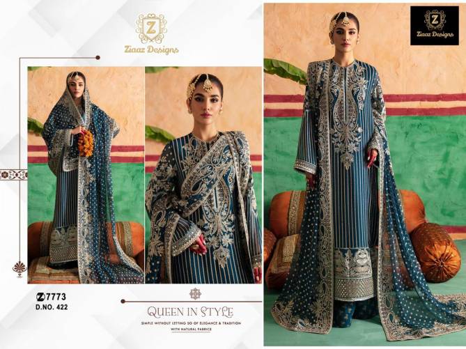 Ziaaz Designs Code 422 A And B Georgette Online Salwar Suits Wholesale