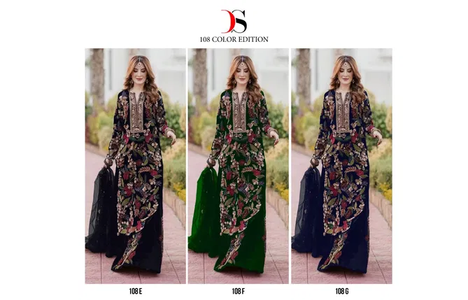 108 E To G By Deepsy Velvet Embroidery Salwar Suit Orders In India