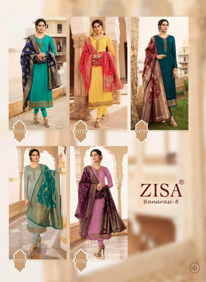 Zisa Banarasi 8 New Collection of Exclusive Georgette Designer Festival Wear Salwar Suit With Banarasi Jacquard Dupatta  