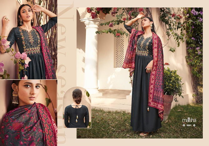 MAISHA SHANAYA Latest fancy designer festive Wear Pure Maslen With Hand Work And Beautiful Tassels On Back Readymade Salwar Suit Collection