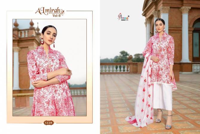 SHAREE FAB  ALMIRAH VOL-8 Fancy Designer Festive Wear Pure Cotton With Exclusive Karachi Embroidery Pakistani Salwar Suit Collection