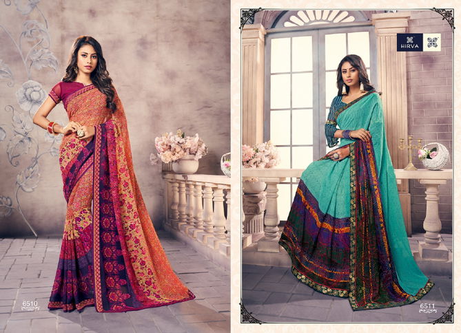 Hirva Raghini Latest Designer Regular Wear Georgette Printed Saree Collection