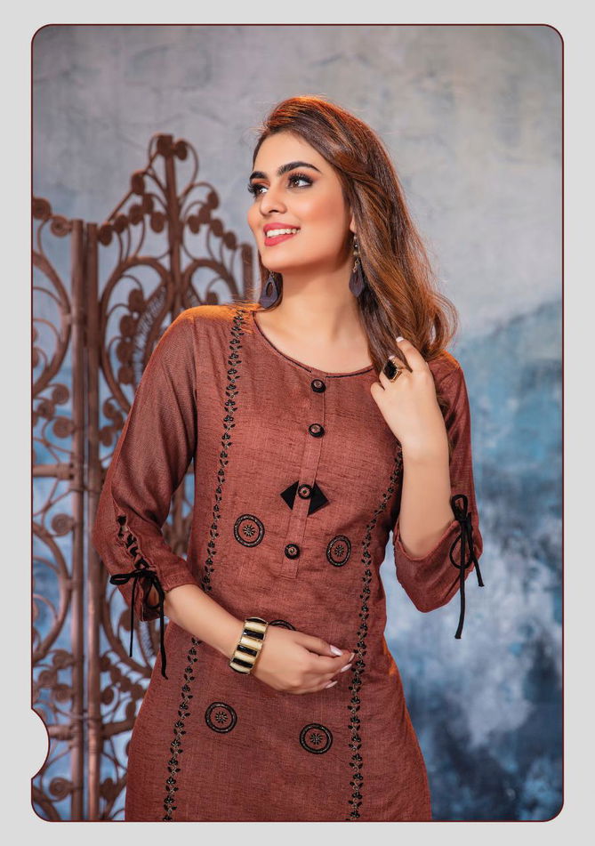 wanna sirat latest designer collection ethnic wear rayon embroidery work straight kurtis 