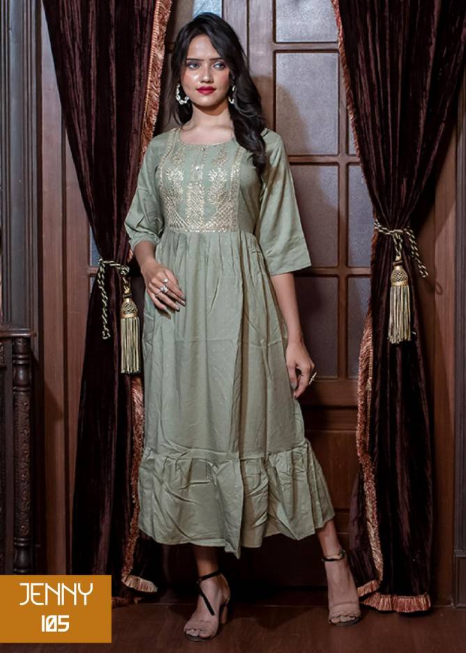 Jenny 101 New Latest Designer Ethnic Wear Long Anarkali Kurti Collection