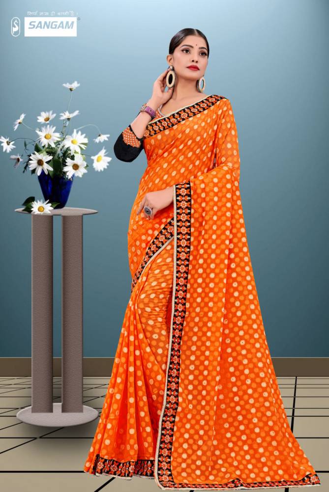 Sangam Pihu 2 Fancy Designer Casual Wear Georgette Printed  Sarees Collection
