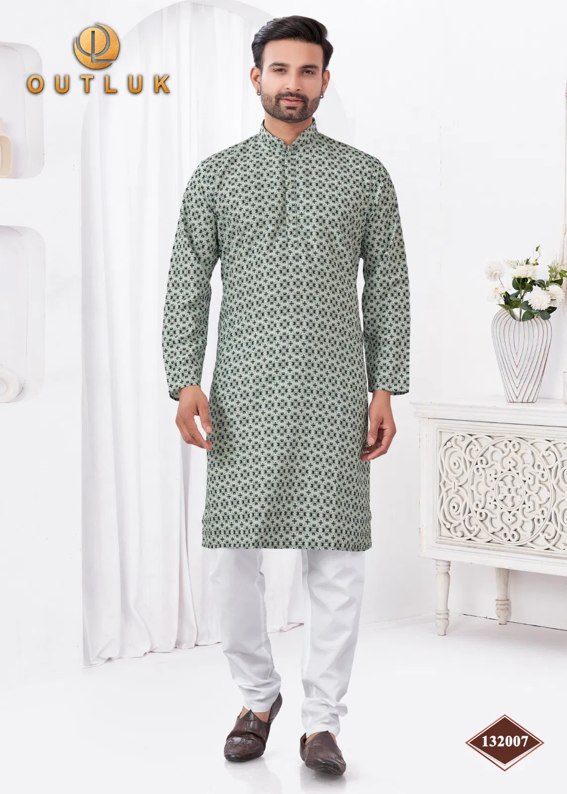 Outluk Wedding Collection Vol 132 Rayon Cotton Mens Kurta Pajama Manufacturers