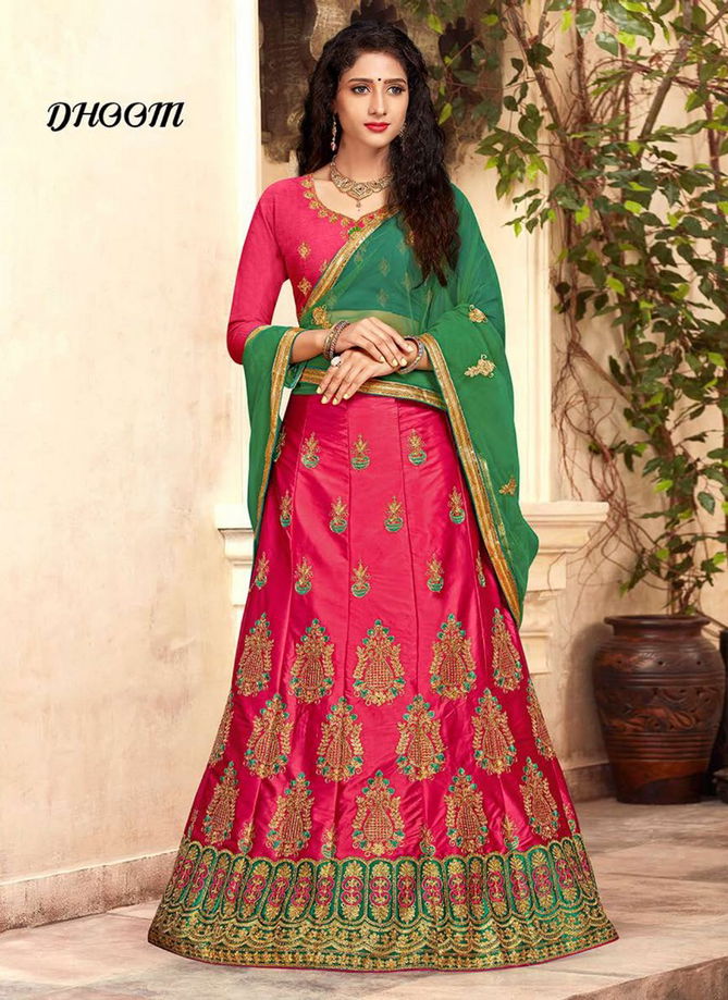 Saanchi Dhoom Wedding Designer Bridle Embroidered Silk Lehenga Choli Collection 