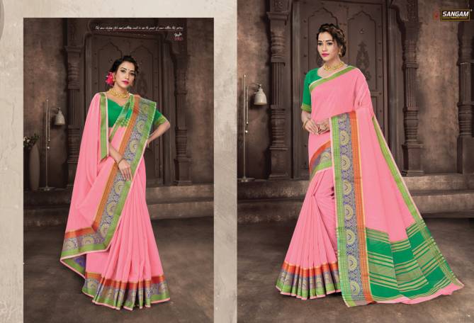 Sangam Katha Designer Ethnic Wear Cotton Handloom Printed Saree Collection
