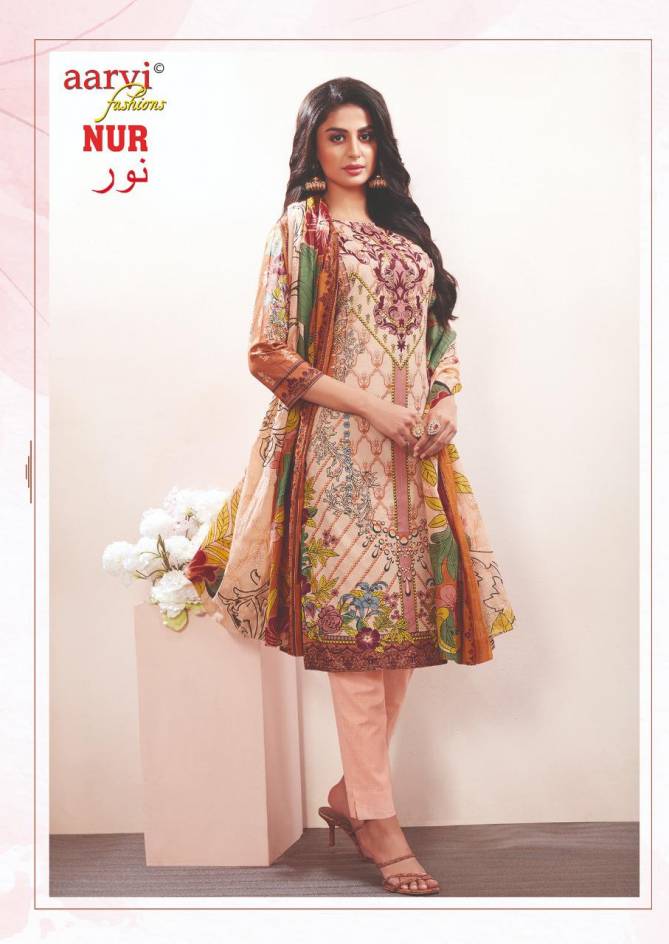 Aarvi Fashion Nur 2 Karachi Cotton Dress Material Collection
