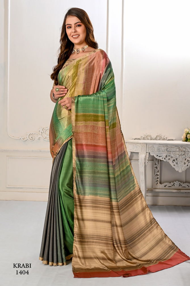 Krabi By Jivora 1404 To 1421 Crepe Digital Printed Casual Wear Surat Saree Wholesale Market