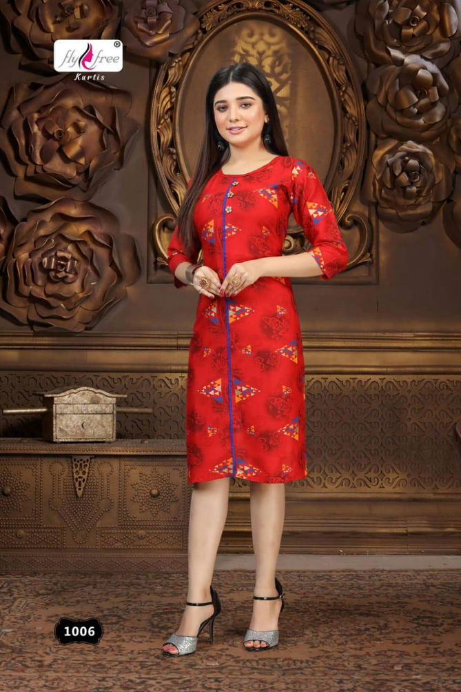 Fly Free Mehak Latest Fancy Designer Casual Wear Rayon Printed Kurti Collection