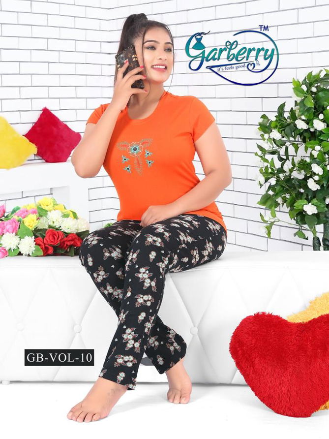 Garberry 10 Pure Cotton Soft Latest Exclusive Comfortable Hosiery With Super Fine Stitching Night Suits Collection