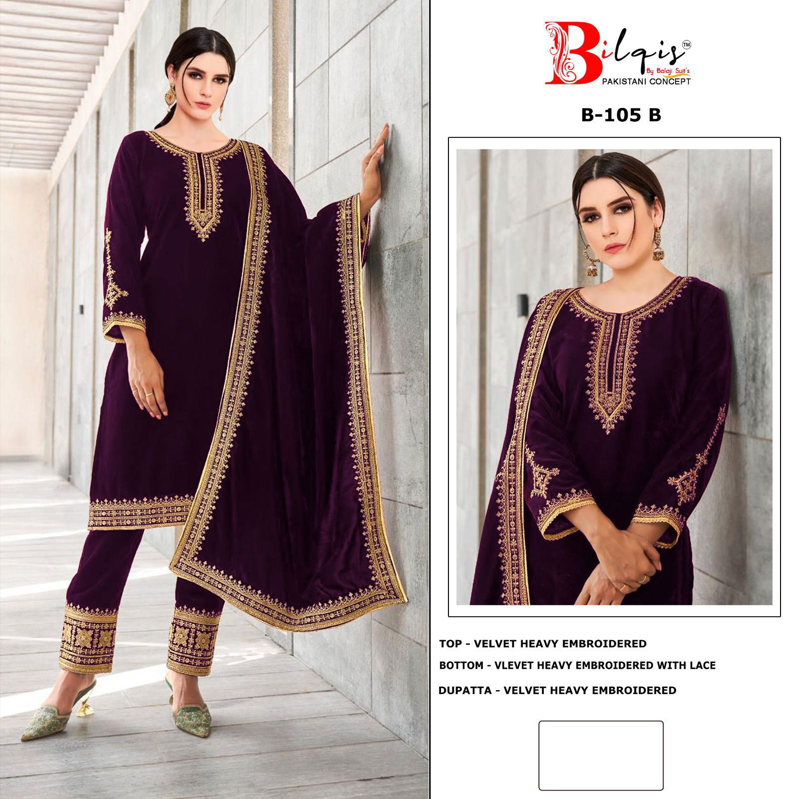 Bilqis B 105 A To C Pakistani Salwar Kameez Wholesale Price In Surat