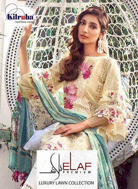 Kilruba Elaaf Latest Designer Fancy Pure Pure Cambric Cotton Pakistani Salwar Suit Collection  