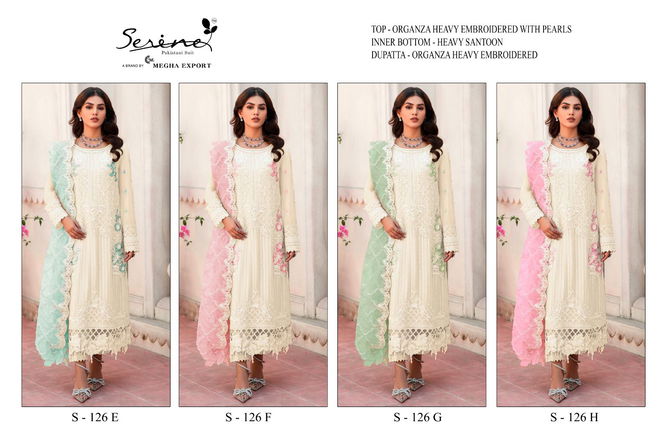 Serine F 126 E To H Organza Pakistani Suits Catalog
