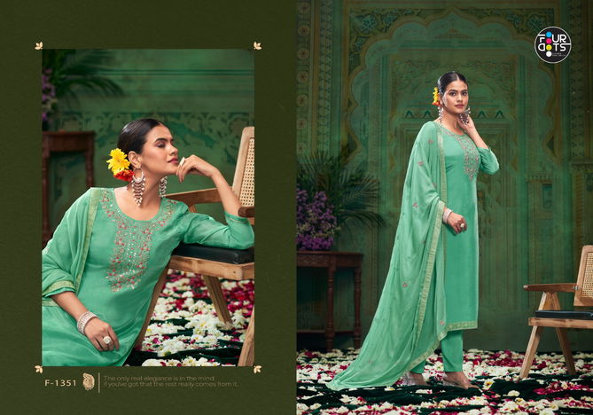 Mishka By Four Dots Glass Organza Designer Salwar Kameez Wholesale Price