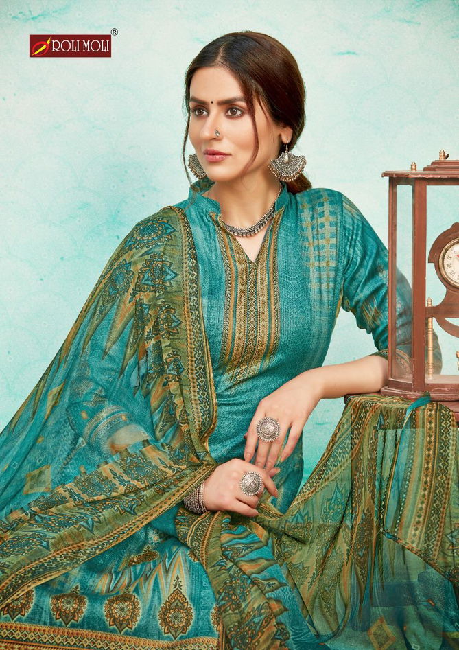 Roli Moli Zaara 2 Latest fancy Designer Regular casual Wear Beautiful Printed Swarovski Diamond Designer Dress Material Collection
