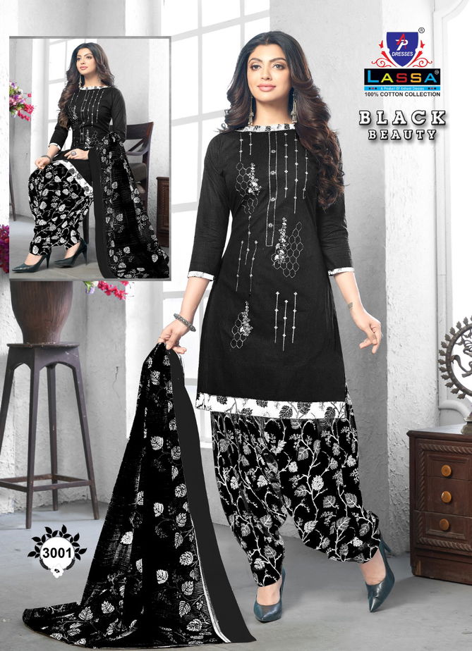 Arihant Lassa Black Beauty Printed Cotton Fancy Casual Wear Dress Material Collection
