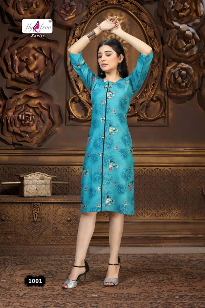 Fly Free Mehak Latest Fancy Designer Casual Wear Rayon Printed Kurti Collection