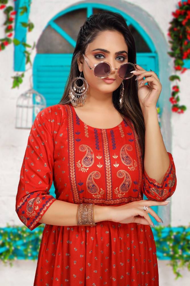 Beauty Queen Sahiba Rayon Designer Ethnic Wear Anarkali Kurti Collection