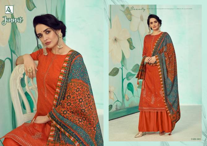 Alok Jannat Latest Fancy Pure Jam Cotton Printed Fancy Embroidery And Swarovski Work Designer Dress Material Collection
