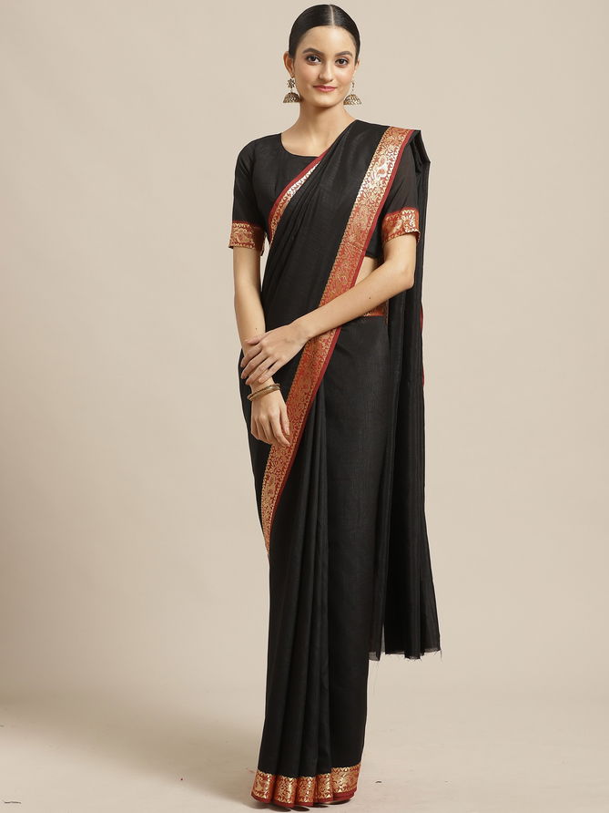 New Collection Of Plain Georgette Saree With Golden Border 