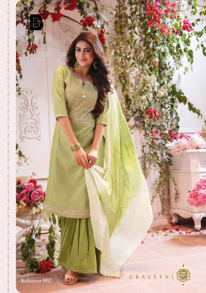 Benbaa Kohinoor Latest Fancy Designer Heavy Festive Wear Viscose Chanderi Fancy Readymade Salwar Suit Collection
