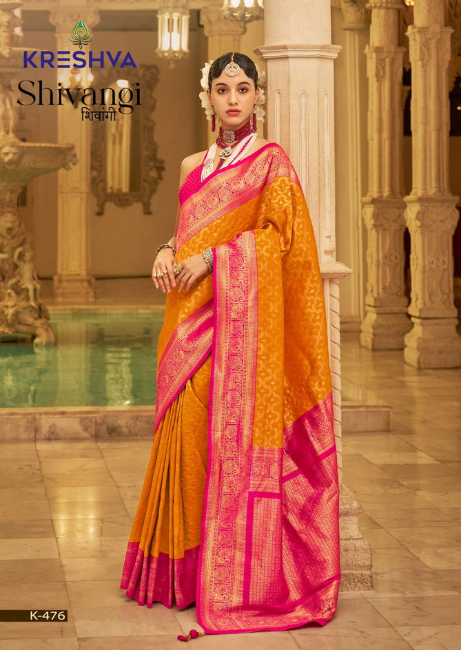 Shivangi By Kreshva Banarasi Pv Silk Wedding Wear Saree Exporters In India