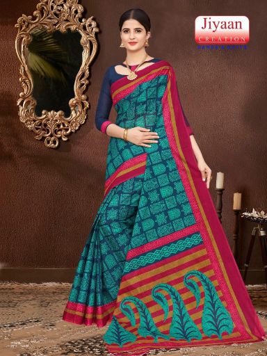 Jiyaan Priyanshi  Cotton Printed Designer Casual Daily Wear Saree Collection