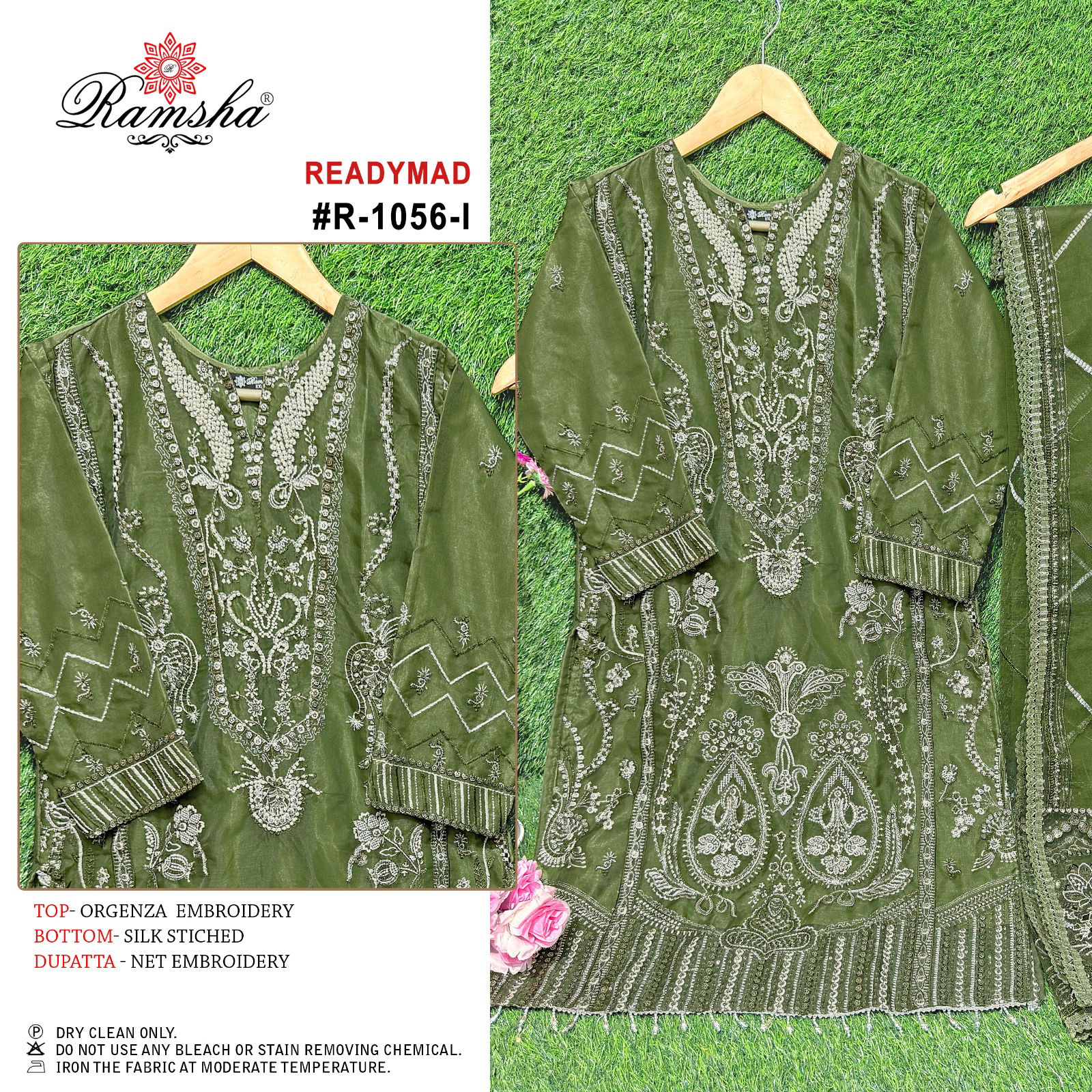 R 1056 Nx I To J By Ramsha Orgenza Pakistani Readymade Suits Exporters In India