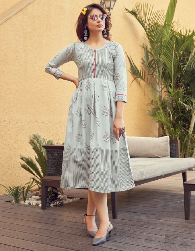 Rangjyot Summer Queen Latest Fancy Designer 1 Rayon Print Designer Kurtis Collection
