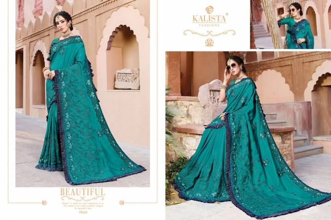 Kalista Ruaab Latest Designer Festive Wear Embroidery Work Georgette And Vichitra Silk Saree Collection 