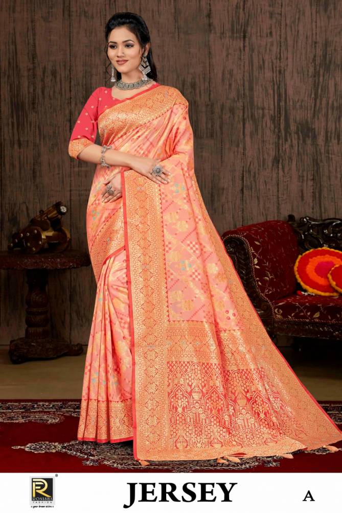 Jersey By Ronisha Designer Banarasi Silk Sarees Wholesale Clothing Suppliers In india
