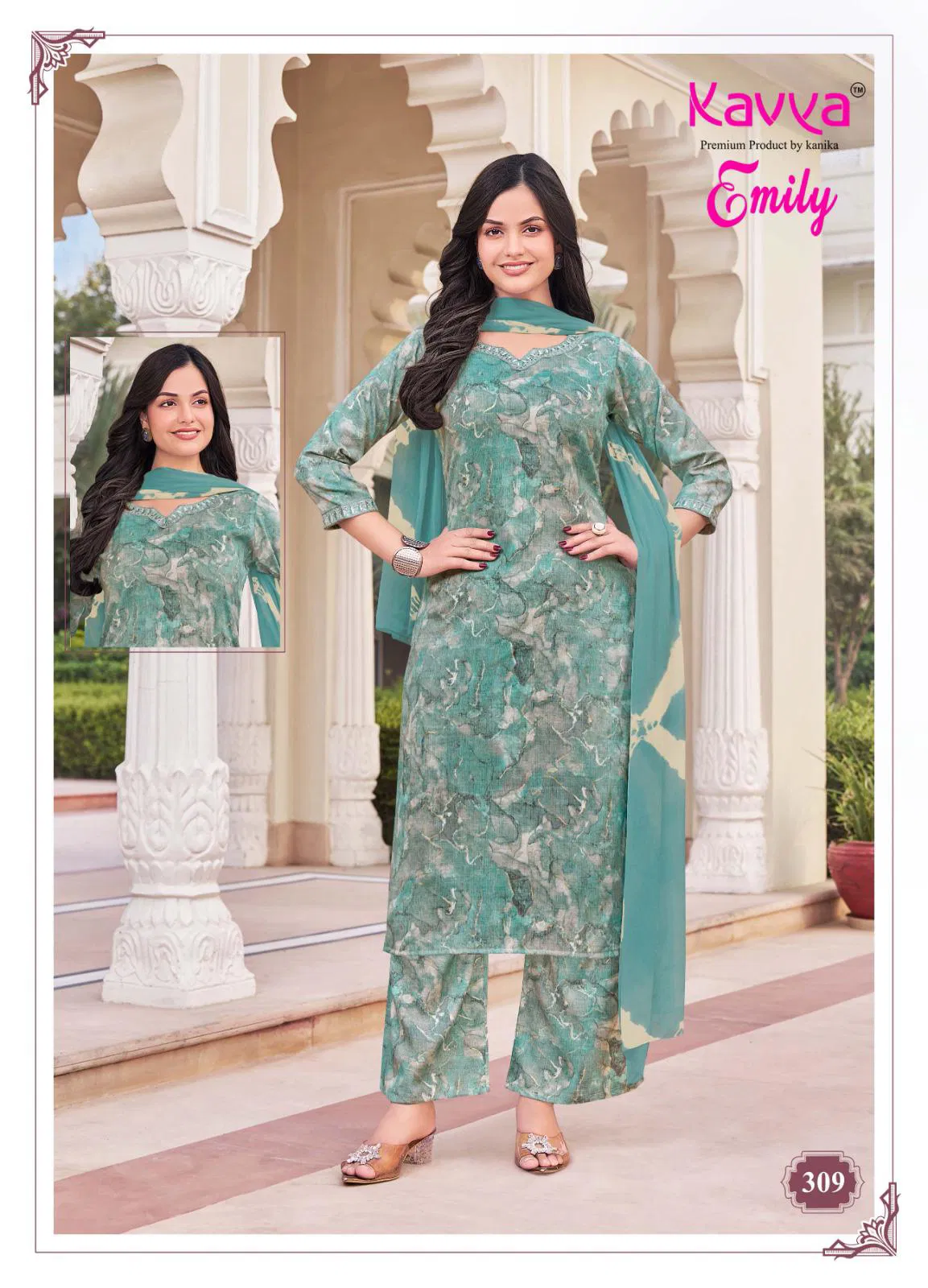 Emily Vol 3 By Kavya Capsule Foil Printed Kurti With Bottom Dupatta Wholesale Online