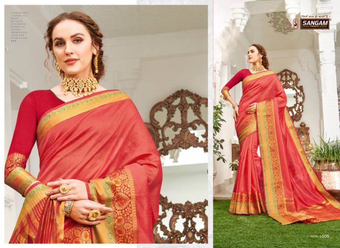 Sangam Udaan Latest Designer Rich Look Handloom Festive Wear Silk Sarees Collection